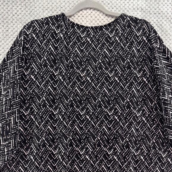Catherines Top Womens 3X Black White Liquid Knit Stretch V-Neck Half Sleeve - Picture 8 of 13